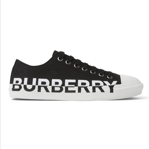 Burberry Shoes - Burberry Black and White Cotton-Gabardine Sneakers